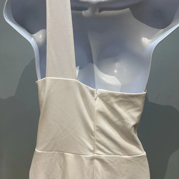 Lulus Devoted to Fun Ivory One-Shoulder Sleeveless Jumpsuit Size Medium NWOT - Picture 12 of 15